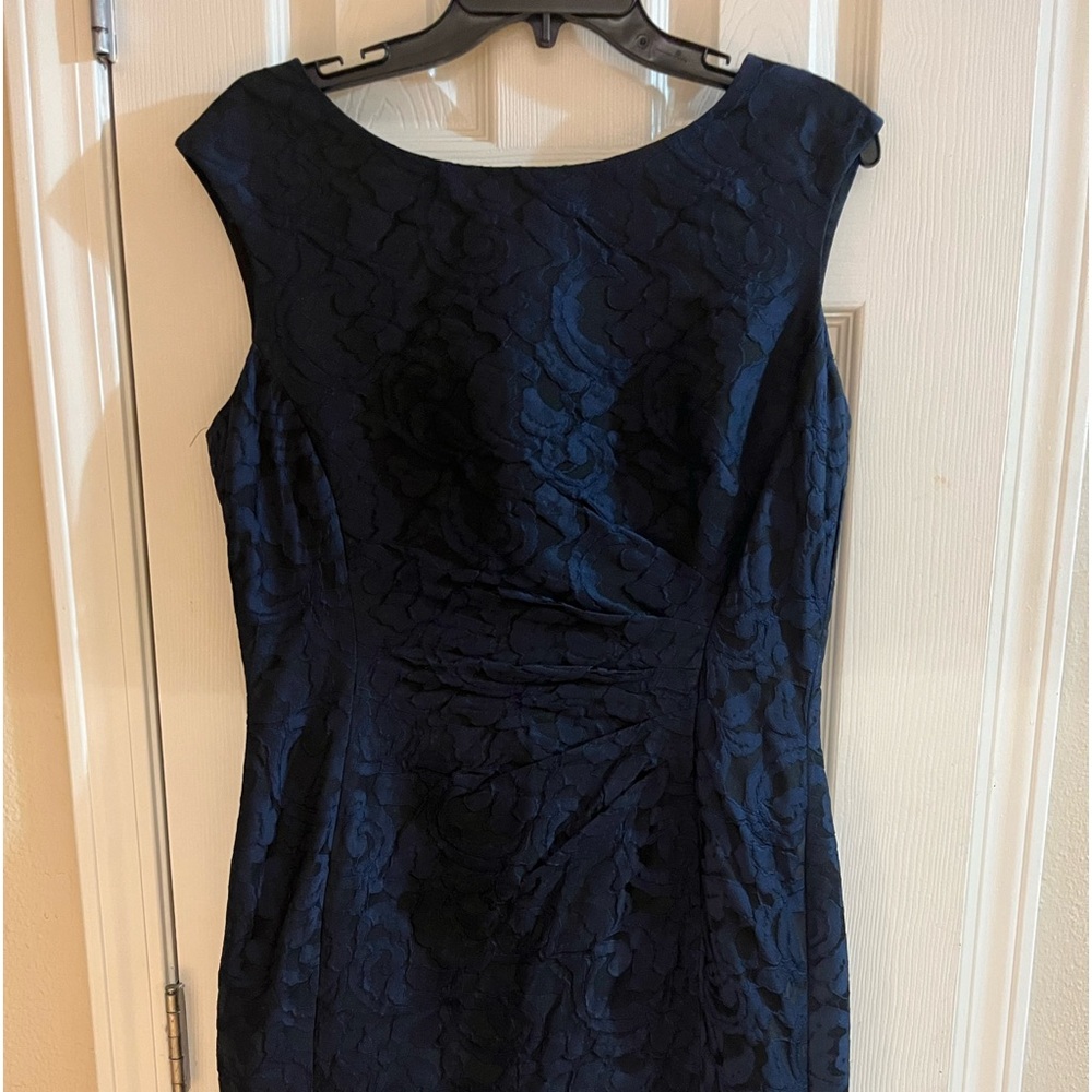 Elegant Navy Blue Floral Dress